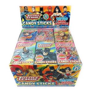 World's Justice League Comics Candy Cigarette & Tattoo 30ct
